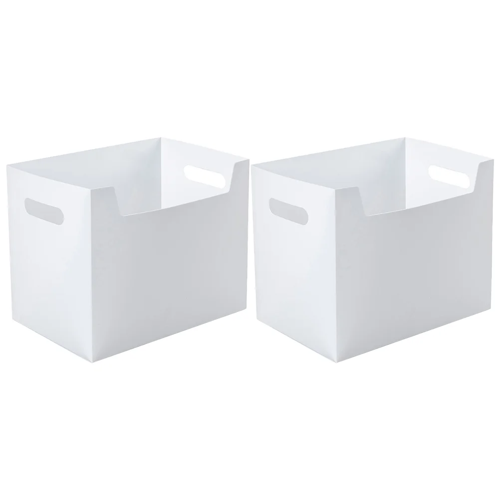

Desktop Storage Box Multi- Function Portable Books Documents File Boxes PP Office File Folder Organizer with Side Handle 2pcs