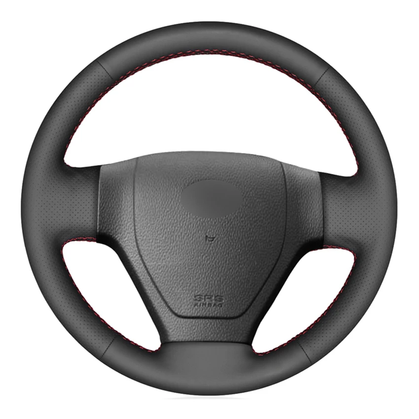 

Black PU Faux Leather Hand-stitched Car Steering Wheel Cover for Hyundai Accent 2005-2011 Getz 2005-2011 Kia Rio Rio5 2004-2009
