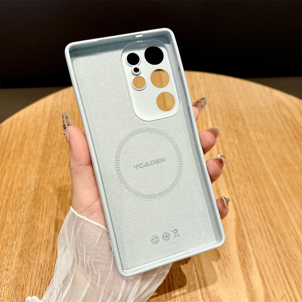 Фото Жидкий силиконовый чехол для Magsafe, матовый чехол для Samsung Galaxy S25 S24 Ultra S23 S22 Pus, противоударный чехол с магнитной беспроводной зарядкой №2