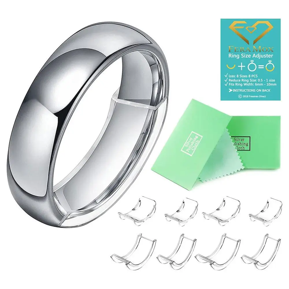 

8pcs Set Plastic Invisible Ring Size Adjuster Loose Rings Transparent Reducer Size Fit Any Rings Jewelry Tools
