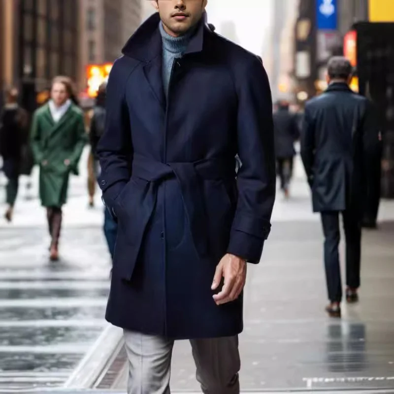 Мужской шерстяной комбинезонМужской качественный ремень с лацканами Модное