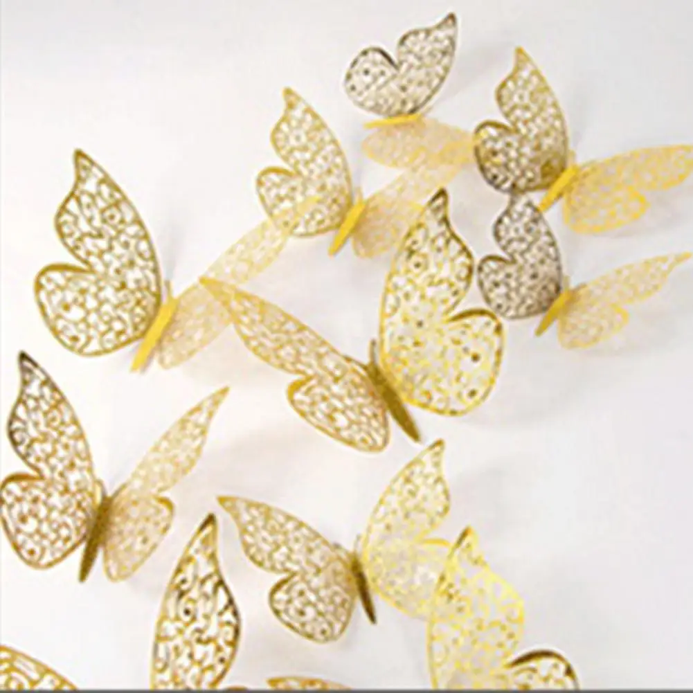 

1 Set Useful Wall Sticker 3D Butterfly Sticker Delicate Living Room Creative Butterfly Wall Mural Sticker Decorative