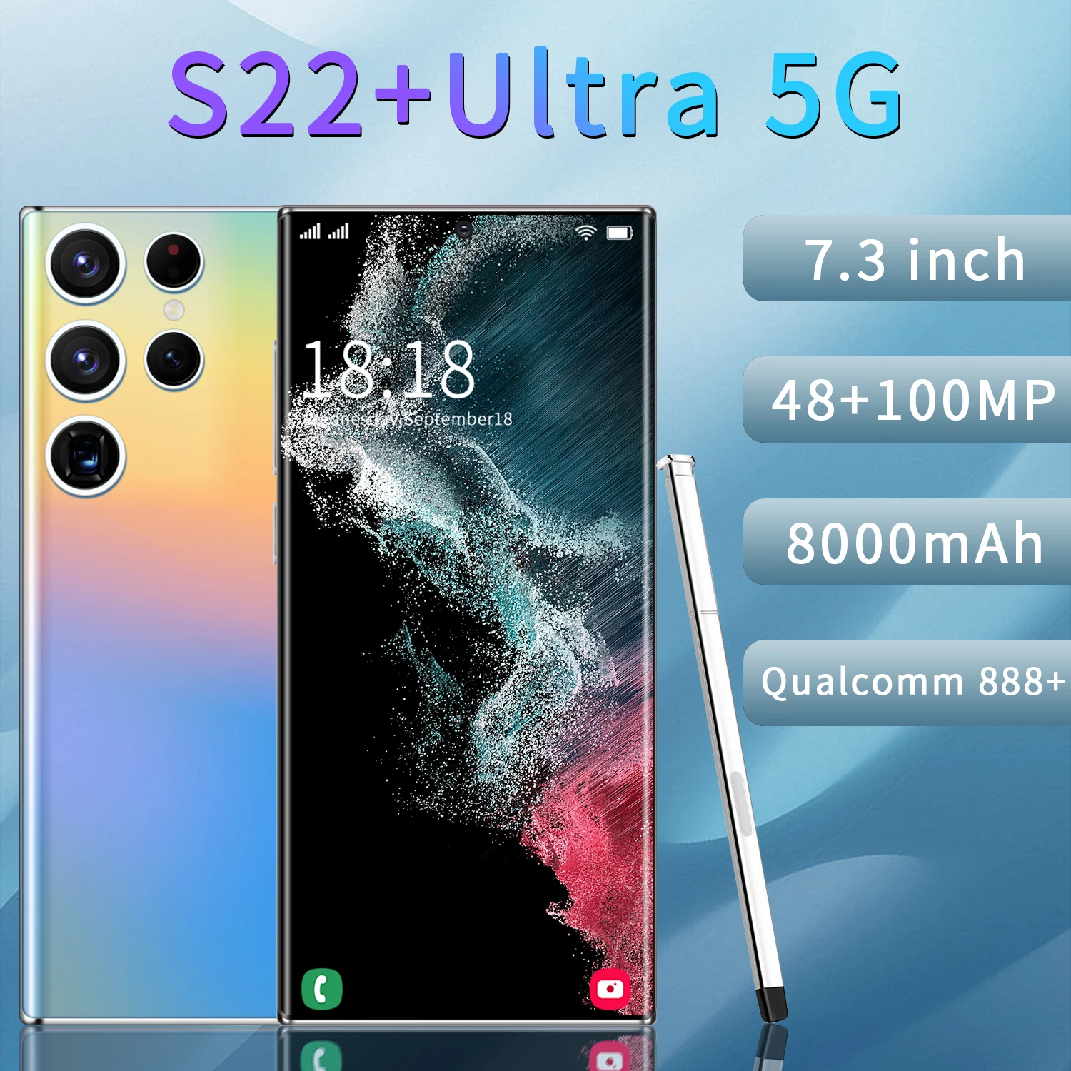 

2022 Global Version S22 Ultra SmartPhone 7.3 Inch HD 16GB+1TB Dual Sim Unlocked Mobile Phone 48MP+100MP 4G/5G portable Cellphone