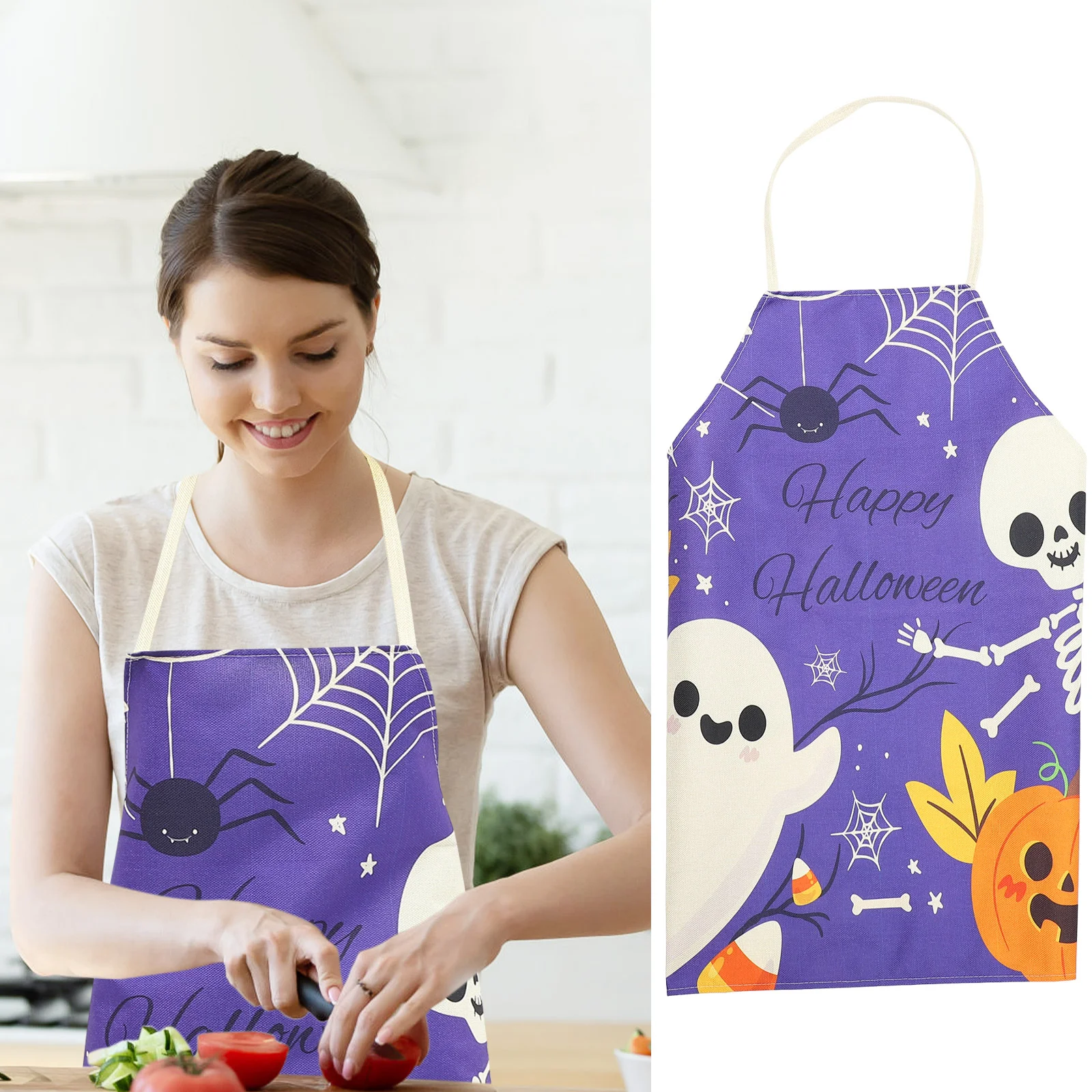 

Halloween Apron Kitchen Supply Universal Serving Oil-proof Polyester Dirt-proof Baking Autumn