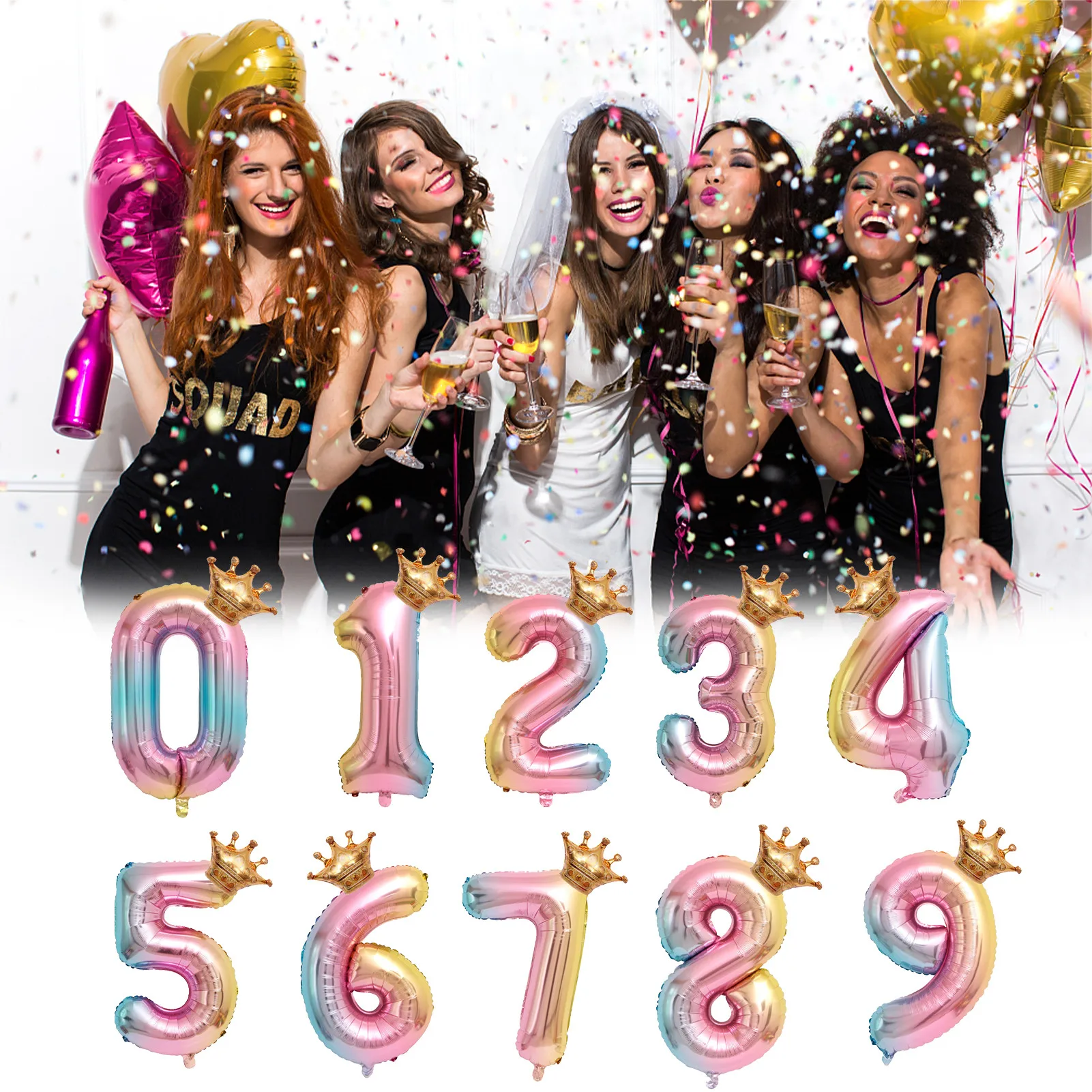 

32inches Birthday Balloons Giant Number Helium Balloons Aluminum Foil Big Number Balloons For Birthday Party Decorations