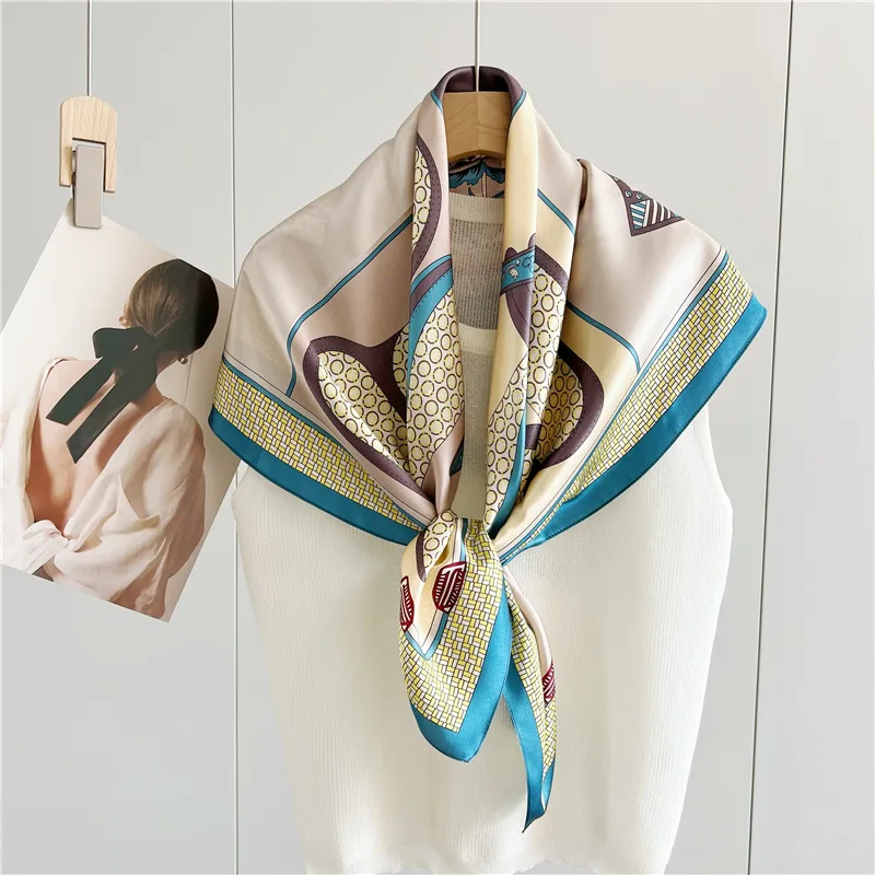 

Новое поступление 100% Шаль из натурального шелка с принтом женский шейный платок повязка на голову пляжные шарфы женский хиджаб пончо бандана