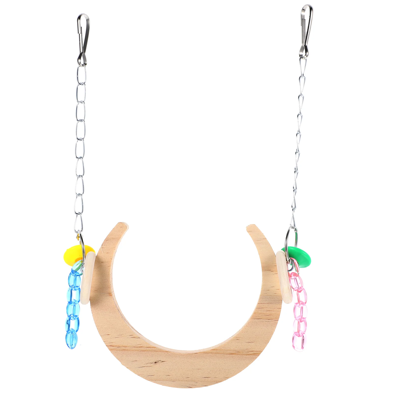

Bird Moon Shaped Swing Parrot Swing Toy Wood Parrot Swing Toy for Bird Cage