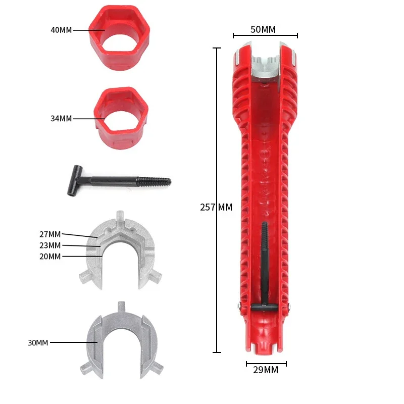 Ванная комната 8 в 1, гаечный ключ для раковины, ключ для раковины, сантехнический ручной инструмент для кухонной трубы, раковины, инструмент для установки только сантехники