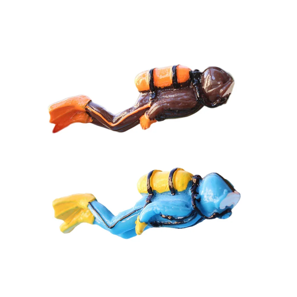 

Diver Aquarium Resin Ornament Decor Tank Frogman Figurine Hiding Cave Adventurer Decoration Sculpture Craft Underwater