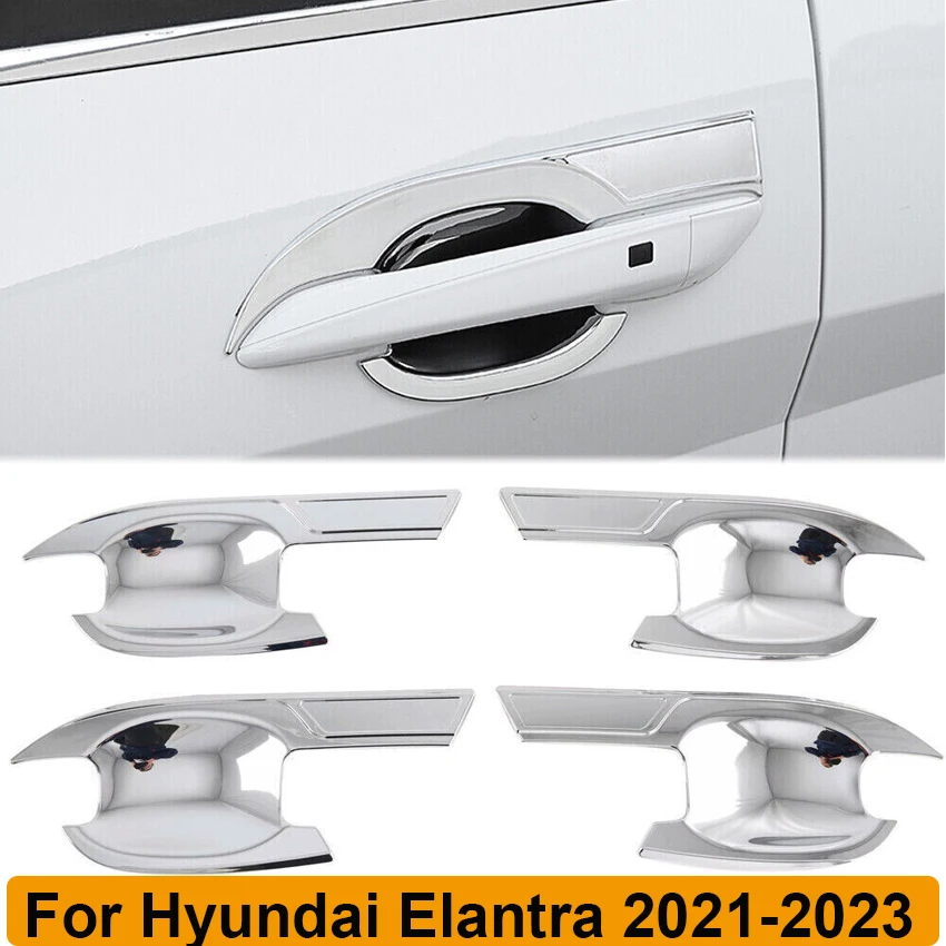 

4 шт. для наружной дверной ручки Hyundai Elantra 2021 2022 2023 Крышка для чаши Натяжная дверная ручка декоративный чехол отделка автомобильные аксессуары