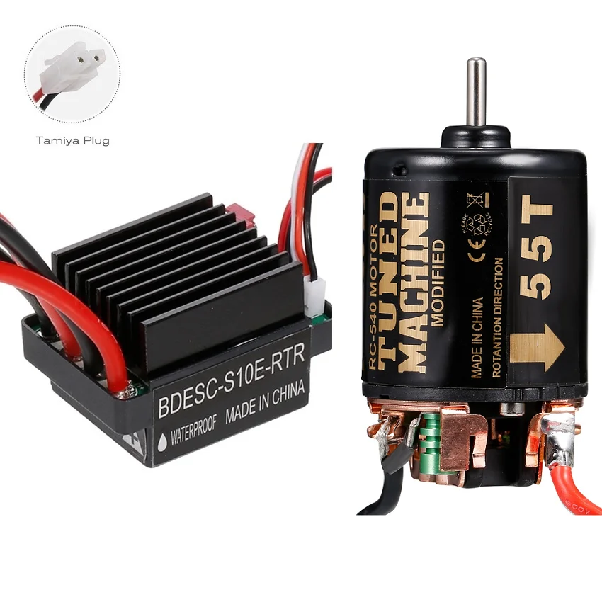 13T 21T 35T 45T 55T 80T 540 щеточный двигатель и 320A щеточный ESC для 1/10 радиоуправляемого автомобиля Axial SCX10 90046 Traxxas TRX4 D90 HSP Tamiya HPI