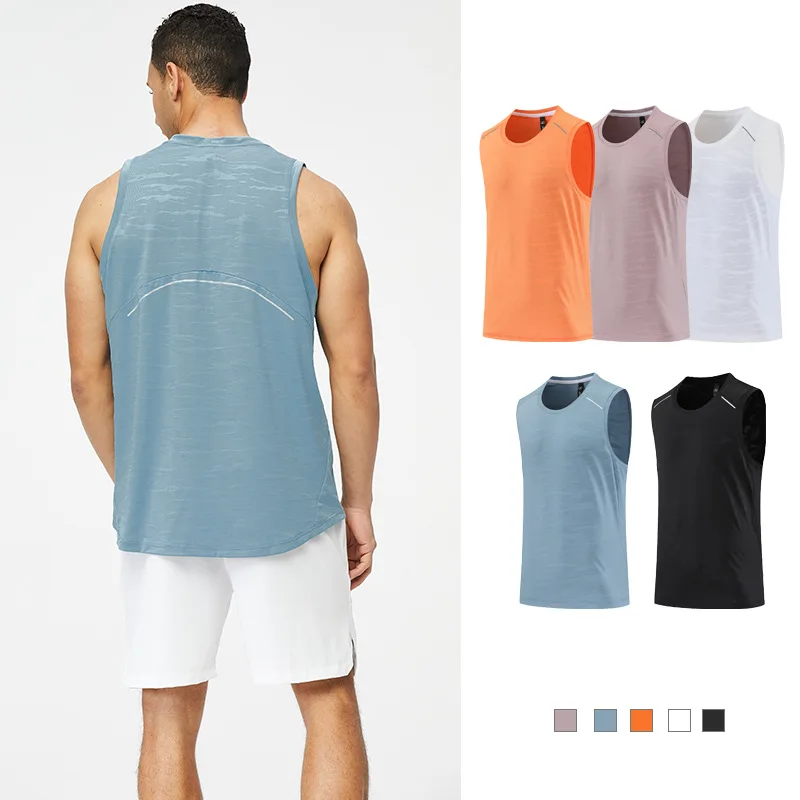 Men's Gym Shirt Street High Quality Sleeveless T-shirts for Men Tank Tops Workout Fitness Singlets Sport Vest Clothing Summer