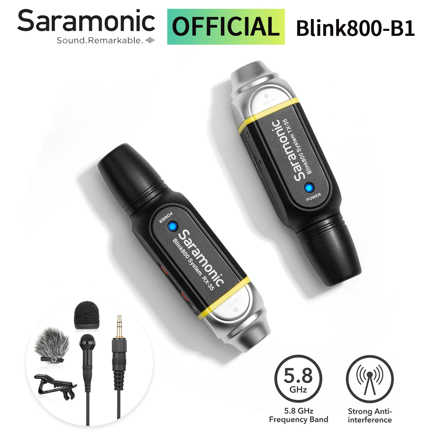 

Беспроводный микрофон Saramonic Blink800 B1-B3 5,8 ГГц для цифровых зеркальных камер, видеокамер, записывающих устройств, потокового видео, Youtube, Facebook
