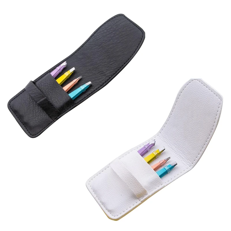 

4Pcs Eyebrow Tweezers Professional Precision Slant Flat Pointed Tip Hair Removal Stainless Steel Plucker Tools with Faux Leather