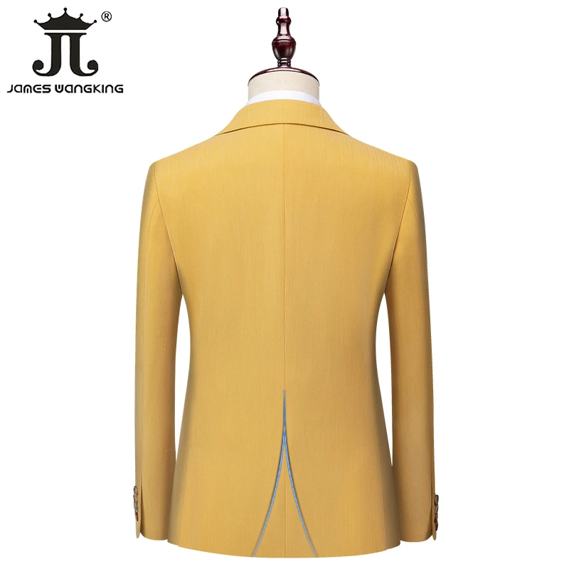 (Куртка + жилет брюки) роскошный эксклюзивный Однотонный мужской костюм 3 шт.