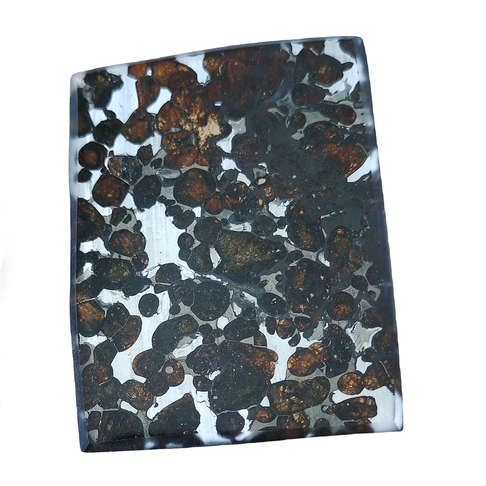 

Серио паллазит 36,3 г, натуральный материал метеорита, нарезанные ломтики оливкового метеорита, коллекция образцов из Кении, CA107