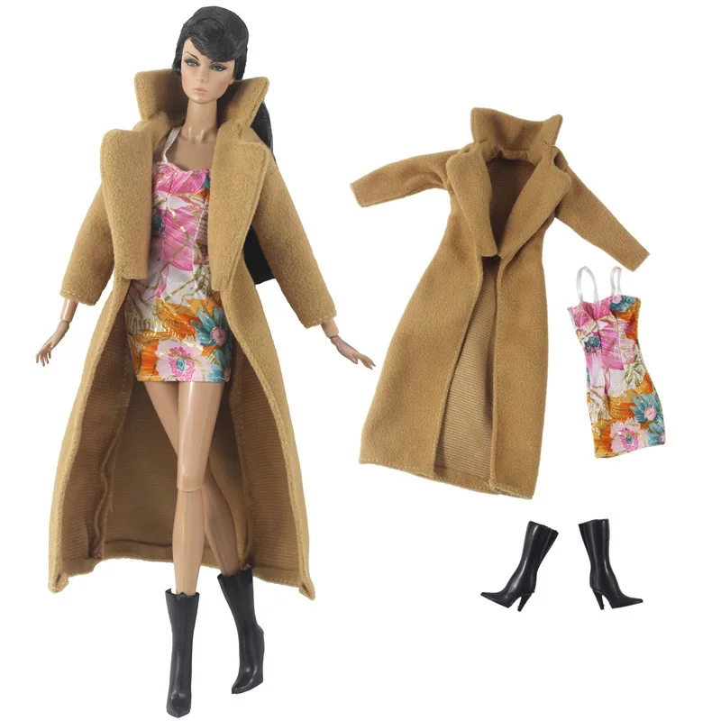 Модная 1/6 FR супермодельная кукольная одежда высокого качества длинное шерстяное