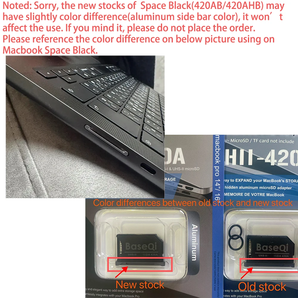Фото Адаптер для карт Micro SD BaseQi для MacBook Pro 14/16 дюймов (M1/M2/M3/M4/M5 Pro/M5 Max), алюминиевый, для Mac Pro Mini, устройство для чтения карт №2