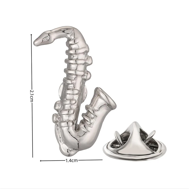 Брошь в виде саксофона из меди для музыкального оборудования модная мужская