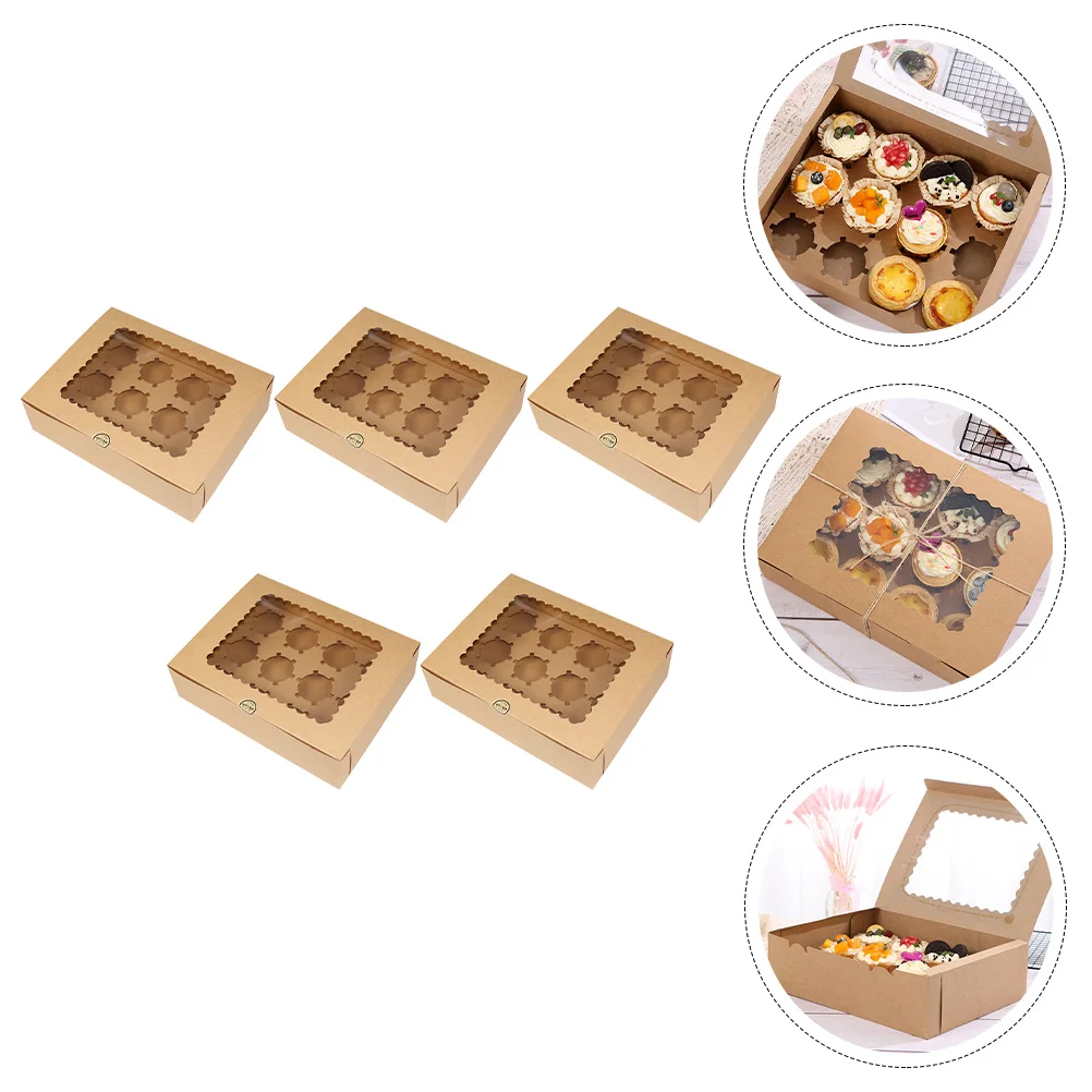 

5 шт., тонкие Кондитерские коробки с верхним окном