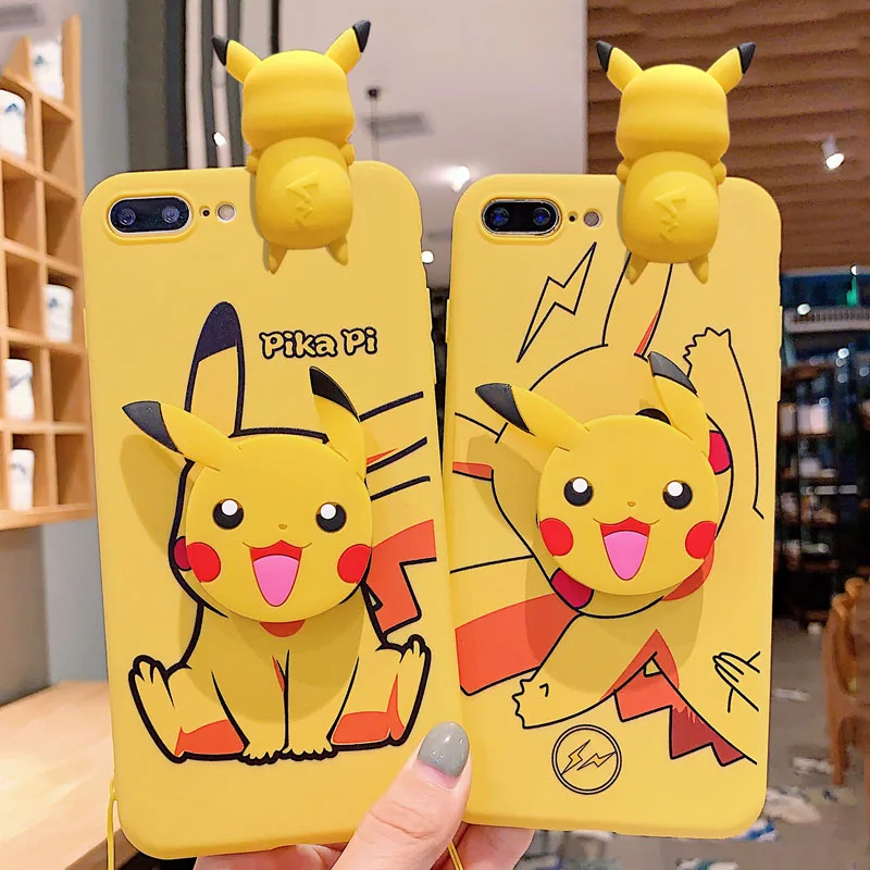 Pokemon Pikachu для Vivo V15 V19 Y19 Y50 Y30 Y20 Y12s V20 Y51 Y31 Y21 Y33s Y76 Y16 Y22 V25 V27 с ремешком-держателем