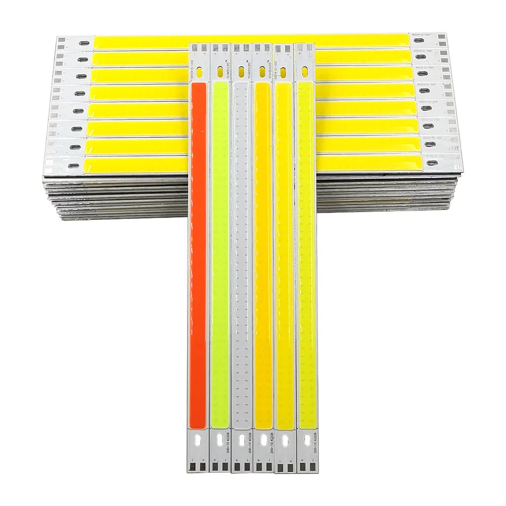 

200x10mm Light Emitting Diod DC12-14V 10W 1000LM COB LED Strip Light Green Yellow Red Blue Warm White Pure White COB Strip Lamp