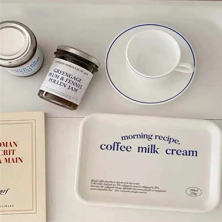 Brief Melamine Lade Eenvoudige Ontbijt Plaat Fruit Koffie Brood Cup Desktop Storage Sieraden Diversen Display Dessertbord