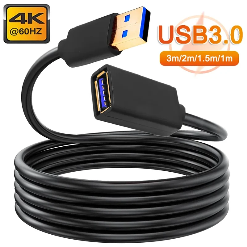 3 м USB 3,0 2,0 Удлинительный кабель для Smart TV PS4 Xbox УДЛИНИТЕЛЬ шнур провод Синхронизация данных кабели для быстрой передачи данных