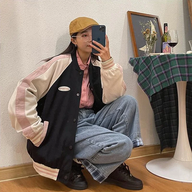 Куртка женская в винтажном Европейском стиле модная бейсбольная униформа для