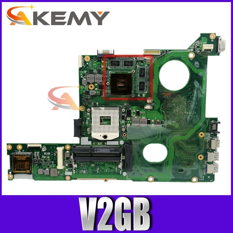 

Akemy N46VB V2 GB N46VJ laptop motherboard mainboard For Asus N46V N46VM N46VZ N46VB 60NB0100-MB2 (020) 100% Testad