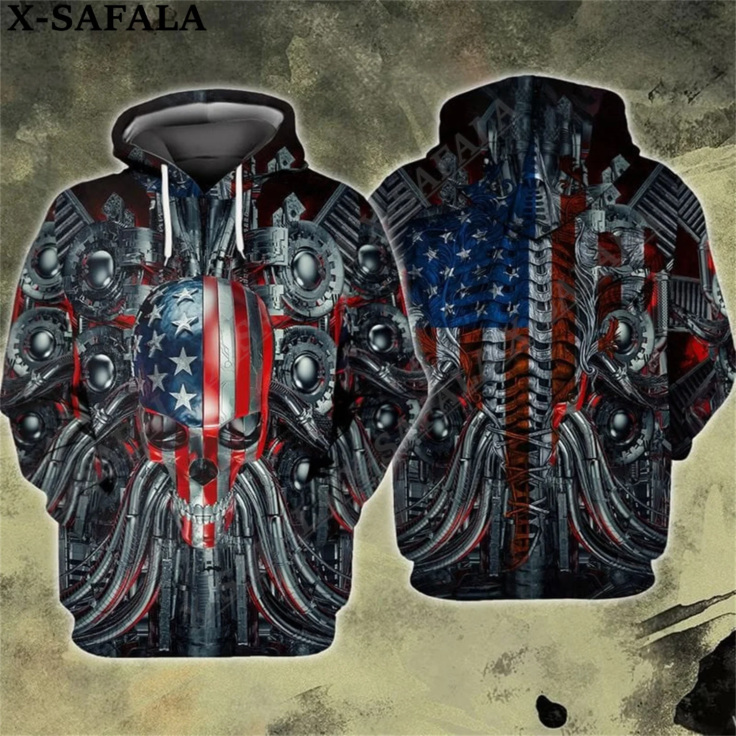 

Mechanical Skull Patterns 3D Full Print Mens hoodies Harajuku Streetwear Fashion Hoodie Unisex Autumn Jacket Tracksuits