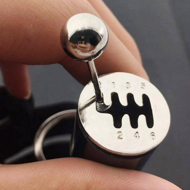 

Creative Car 6 Speed Gearbox Gear Head Keychain Manual Transmission Lever Metal Key Ring Car Refitting Metal Pendant Keychain