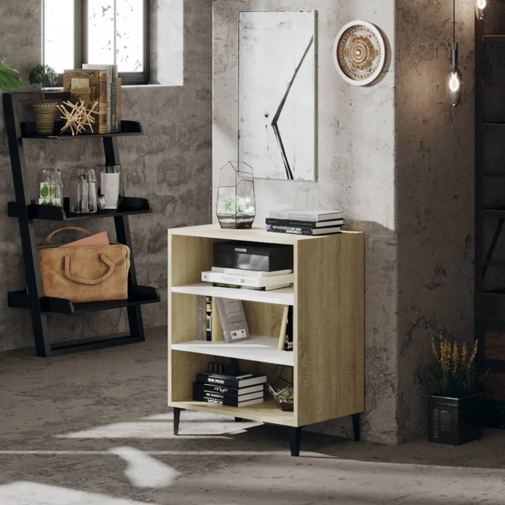 

Sideboard White and oak sonoma 57x35x70 cm chipboard