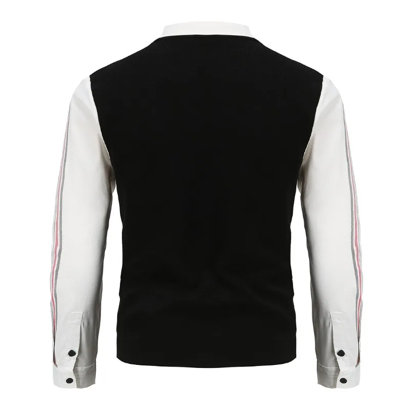 Усовершенствованный осенний облегающий мужской свитер из двух частей с