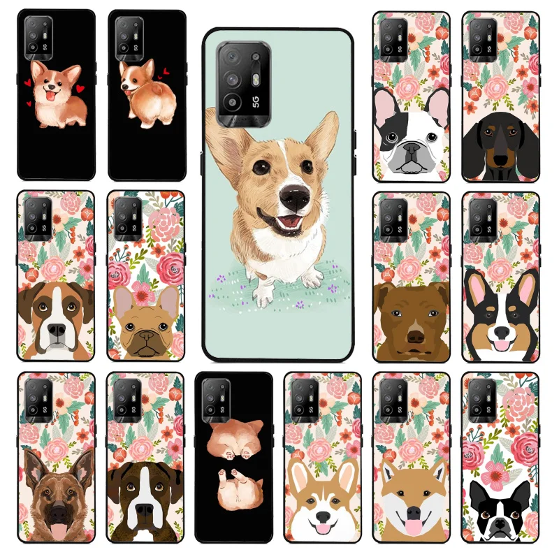 

Dog Dachshund Bulldog Labrador Corgi Phone Case for OPPO A54 A74 A94 A53 A53S A9 A5 A15 A91 A95 A73 A31 A52 A93 A92