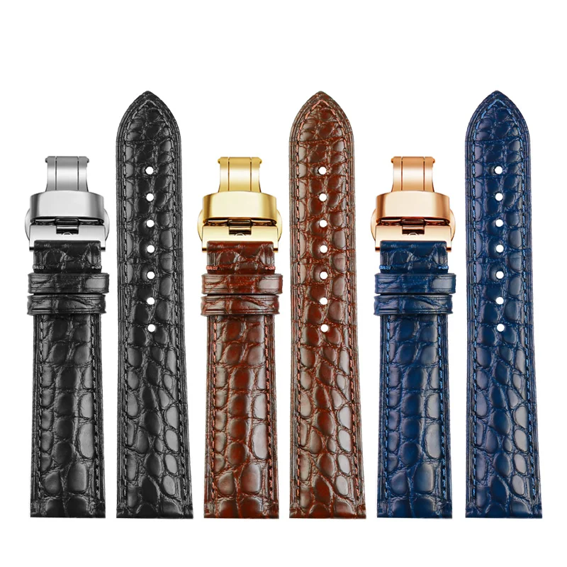 Качественный ремешок из крокодиловой кожи для Longines Jaeger Piaget Breguet Omega Breitling кожаный