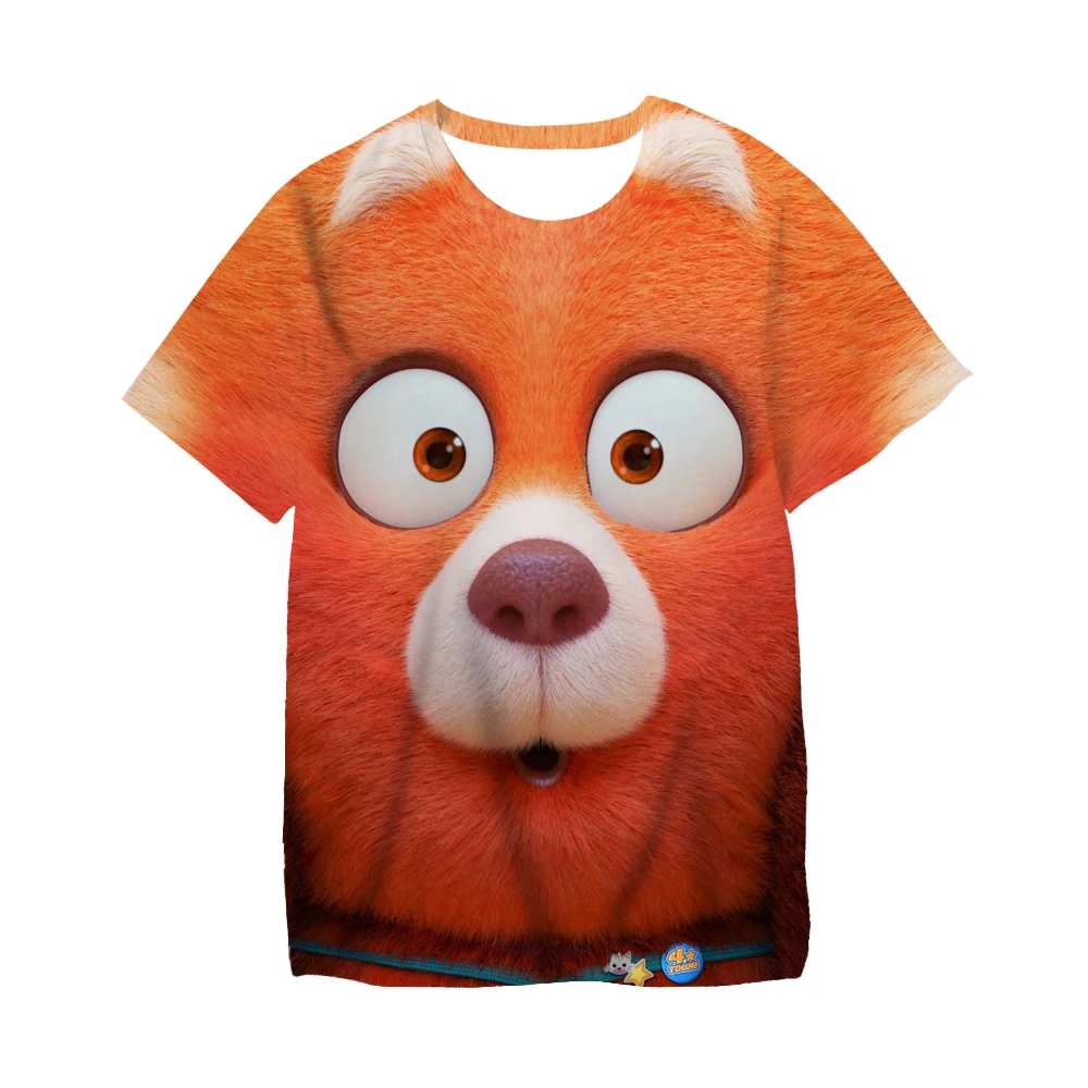 

Новинка 2022, Детская футболка Kawaii Pixar Disney Mei Fox, повседневная одежда в стиле Харадзюку, забавные детские футболки, Топ