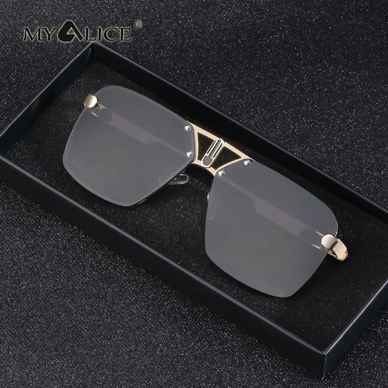 

MYALICE Women Men Fashion Retro Rimless Sunglasses Punk Popularity Driver Outdoor tourism Wholesale Oculos De Sol Feminino UV400