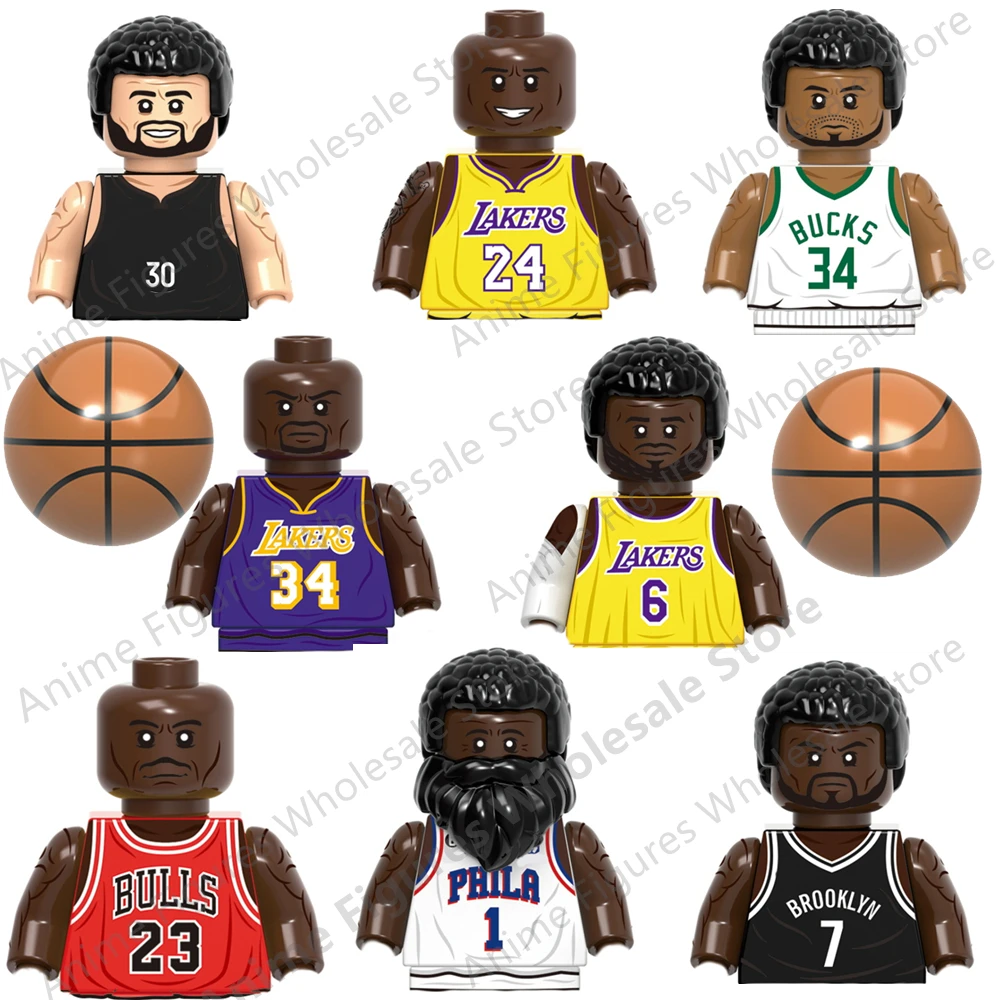 

G107 New Basketball Sports Star Model Bricks Characters Mini Action Figure Building Blocks Kids Education Gather Toys For Gifts