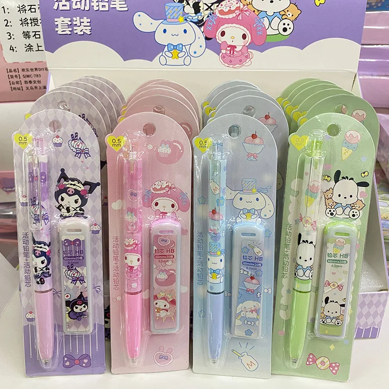 

24 шт. Sanrio Мультяшные карандаши серии Melody Kuromi механические карандаши для скетчинга письма 0,5 мм Hb свинцовый сердечник канцелярские принадлежности для студентов