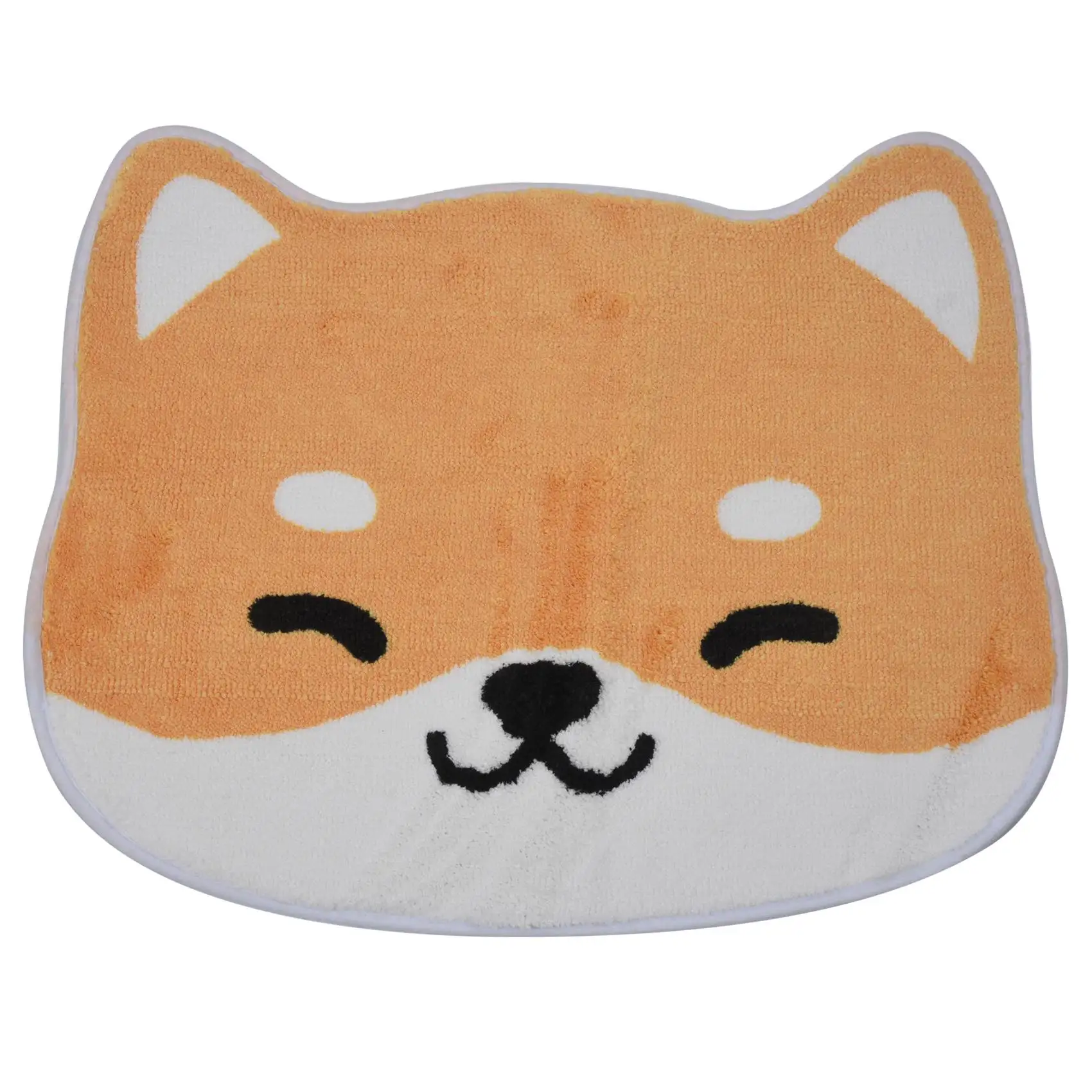 

Household Comfort Carpet Cartoon Pattern Bathroom Non-Slip Mat Kitchen Absorbent Pad Shiba Inu Yellow Flocking