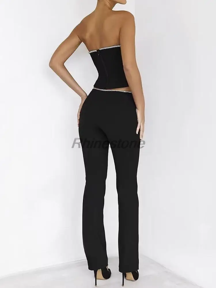 Модный Острый Женский банкетный костюм с водой и бриллиантовым краем низким