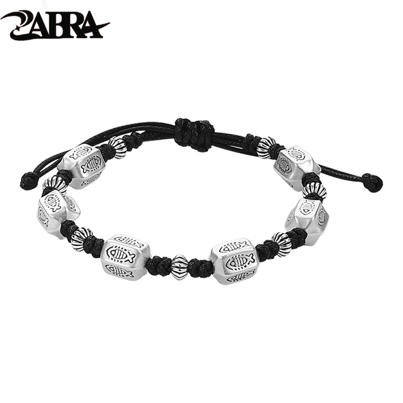 ZABRA 999 чистое серебро Lulu Tong Koi браслет мужской ретро экзамен по берегу ручная