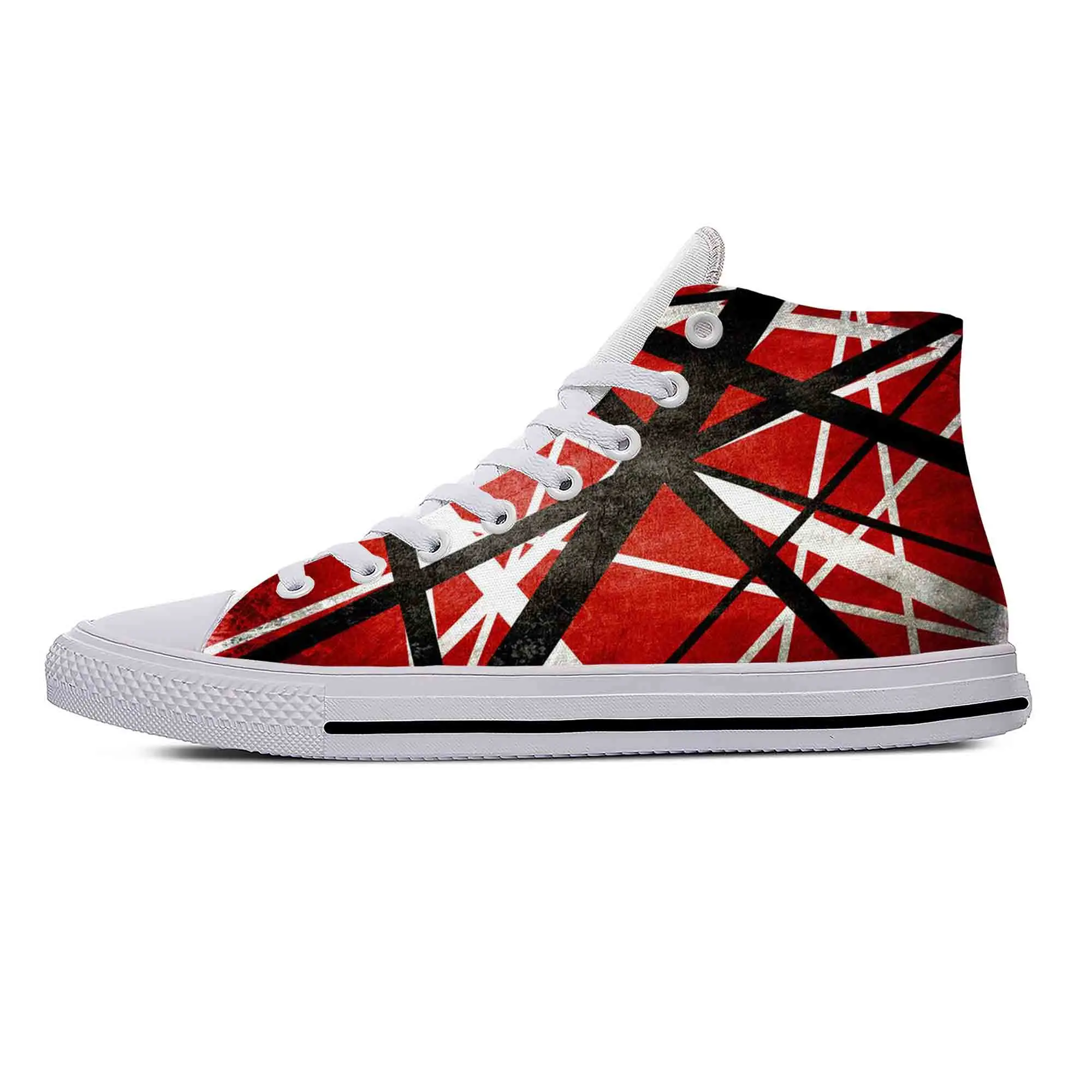 

Hot EVH 5150 Stripes Guitar Metal Rock Music Band Breathable High Top Casual Shoes Men Women Sneakers Lightweight Board Shoes