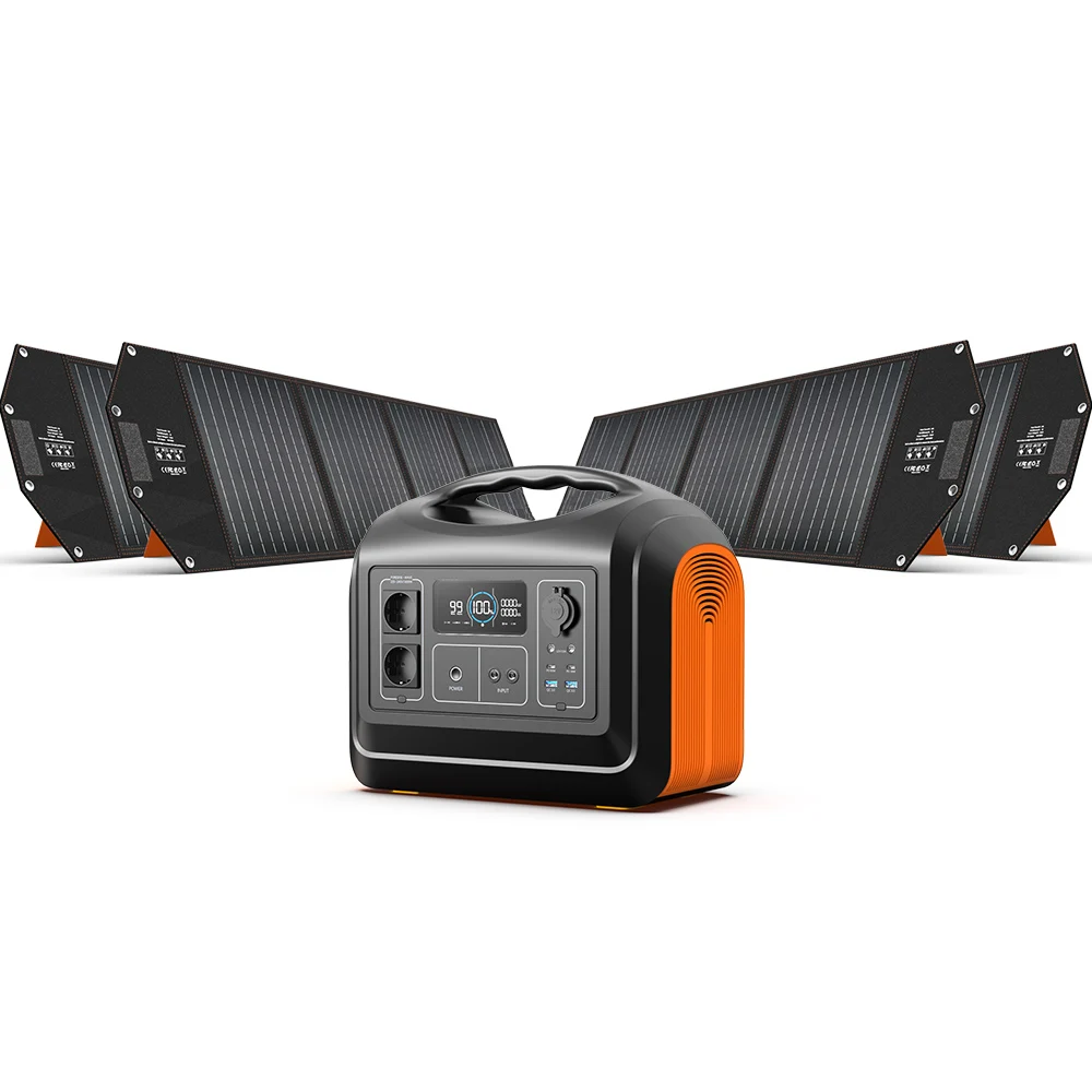 1800 Вт Солнечный генератор для кемпинга на открытом воздухе 1488Wh портативная электростанция с 4*100 Вт портативная солнечная панель