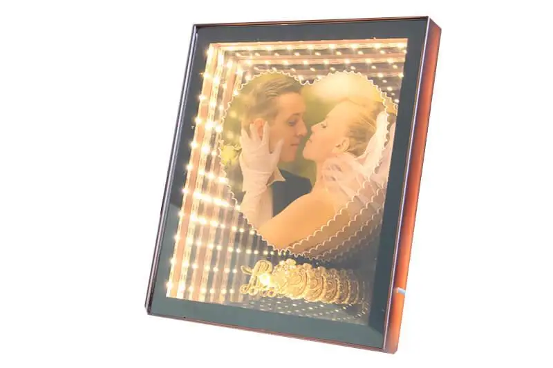 

Mirror Led li Frame Led Light Box Heart Photo Frame