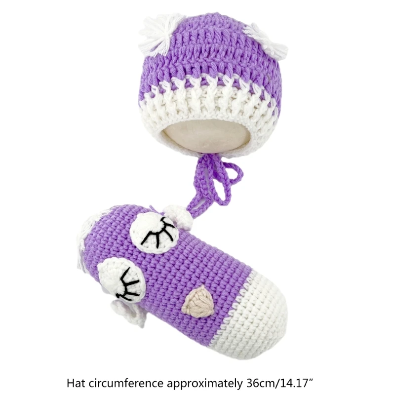 Реквизит для детской фотографии вязаная крючком шапка с изображением совы и