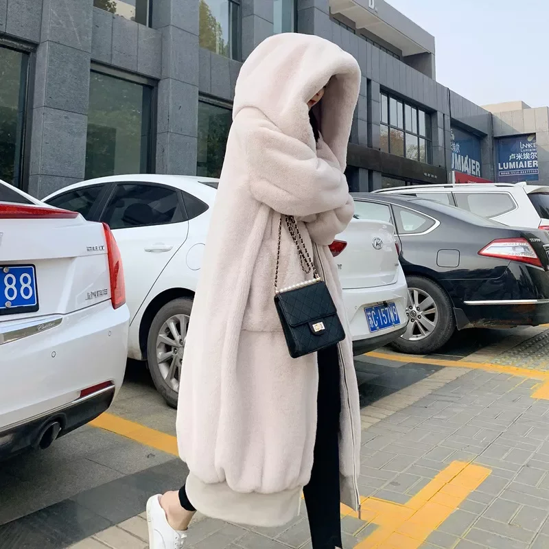 

Autumn Winter Faux Fur Coat Women 2020 Casual Luxury Long Oversize Loose Hooded Mane Fur Jacket Female Thick Warm Plush Outwear