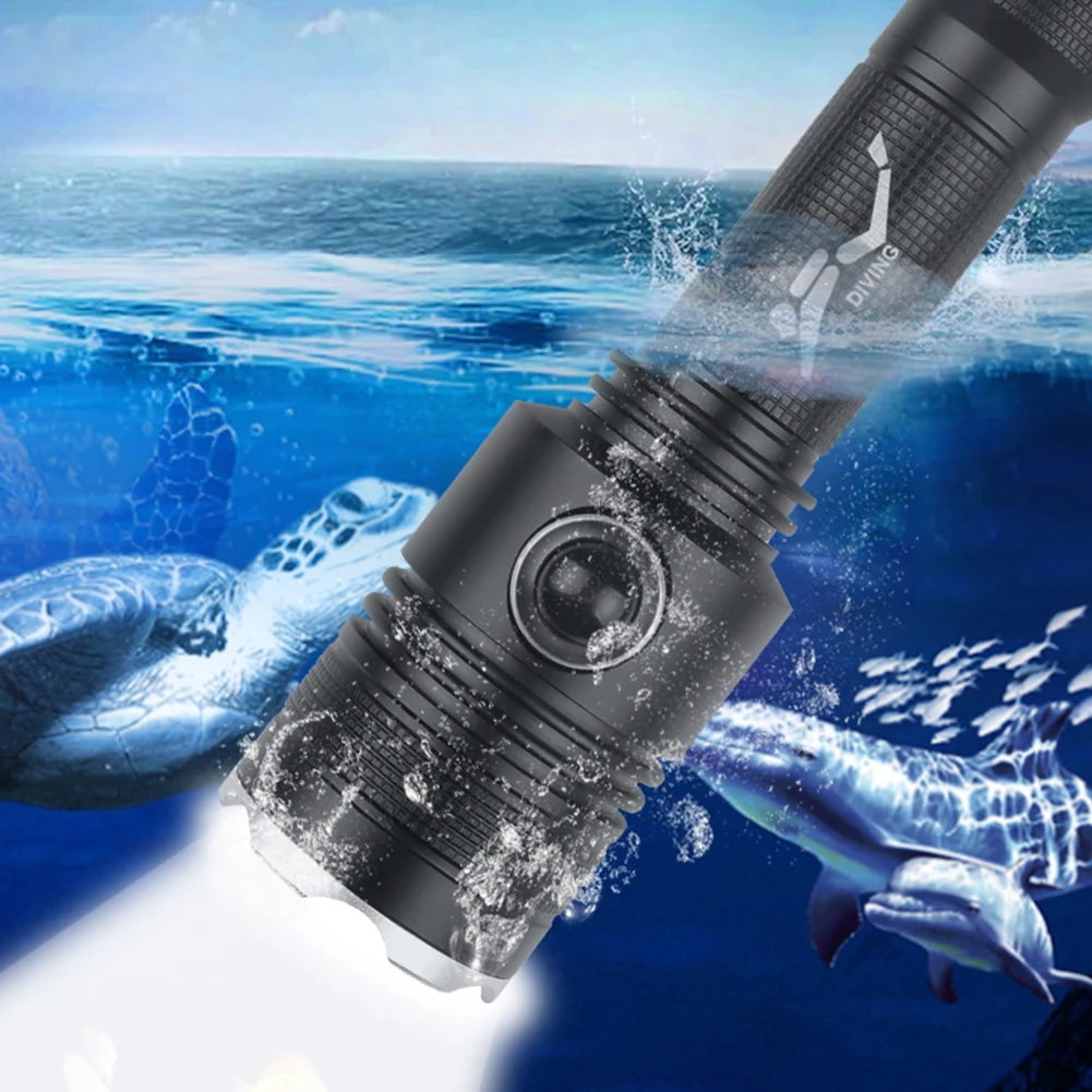 

Waterproof Underwater Torch Lamp 1500lm 3 Modes XHP70 LED Underwater Diving Flashlight Diving Flashlight Torch Outdoor Equipment