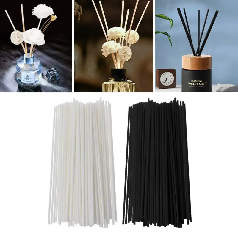 

100Pcs 19cmx3mm Fiber Sticks Diffuser Aromatherapy Volatile Rod for Home Fragrance Diffuser Home Decoration A0NC